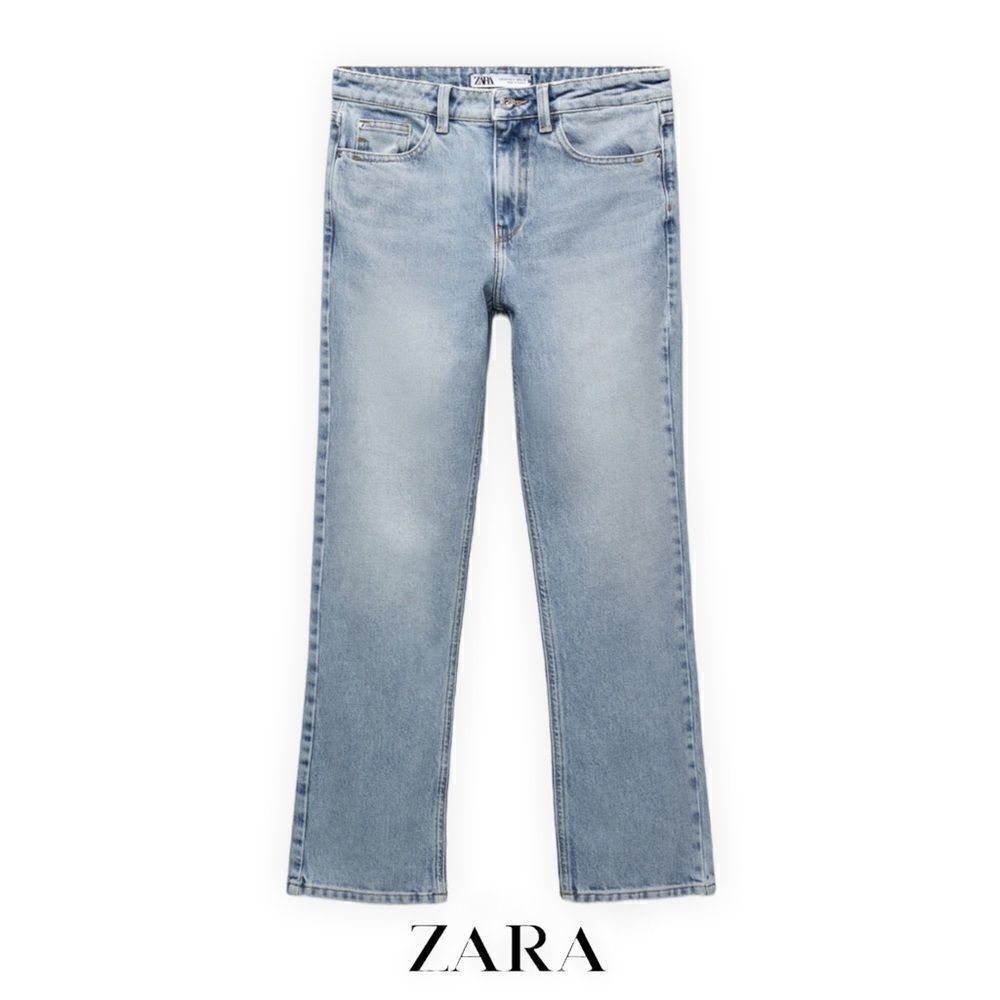 ZARA Z1975 Light Blue High Rise Slim Fit Jeans NWT Size 0 - Picture 2 of 11